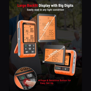 LABART TP826 Wireless Dual Meat Probe Cooking Thermometer with HI/Low Alert, IPX4 Food Grill Thermometer